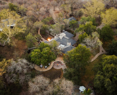 Aerial view of lodge